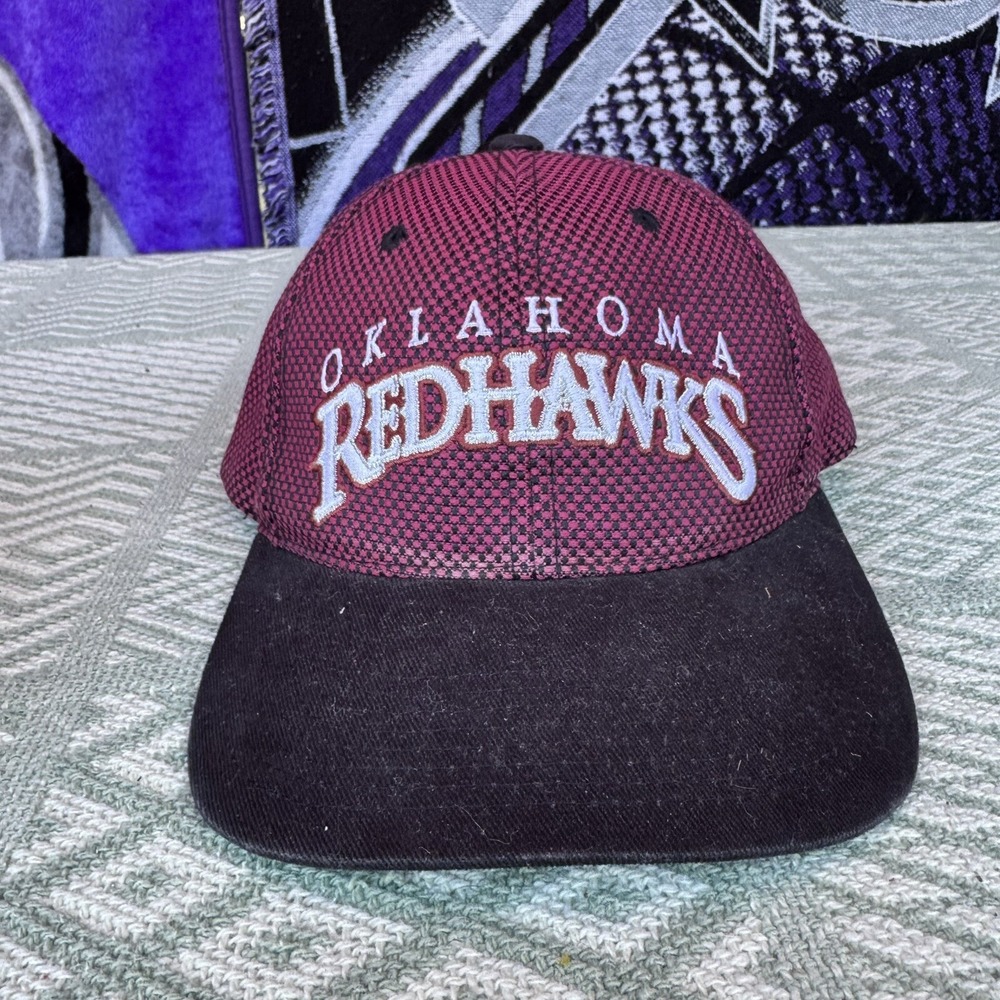 Vtg Oklahoma‎ Redhawks Strapback One Size Adjustable Ball Cap/Hat